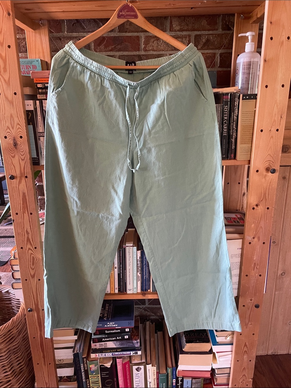 GAP woman Drawstring wide leg pants in Sage